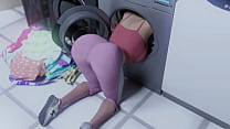 Hot MILF StepMom does Laundry in Hentai Porn Game!