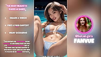Asian AI-Generated Babes in Night Pool - Photo Collection