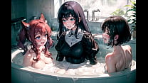 Watch: Japanese Hentai - Beautiful Girls in a Sperm Bath (AI Generated)