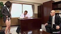 Slim Japanese Office Girl in a Hot 3Some MMF Sex Scene